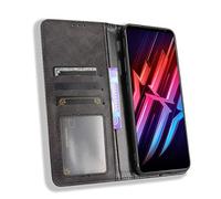 MingMing Wallet Case for ZTE nubia Red Magic 6 Case, Retro Style Wallet Magnetic Cover with Credit Card Slots and Flip Stand, Leather Phone Case Compatible with ZTE nubia Red Magic 6, Black