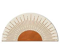 Mingnei Boho Black Sun Sunrise Sunshine Shaped Quick-Dry Diatomaceous Earth Bath Mat,Mid Century Modern Art Soft Diatom Mud Absorbent Floor Mat for Bathroom Shower Kitchen 28 x 16 Door Mat (red)