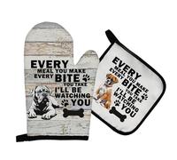 Mingnei Boxer Dog Oven Mitts and Pot Holders Sets, Boxer Dog Gifts, Every Meal You Make Boxer Dog Heat Resistant Potholder Kitchen Decor for Cooking Baking BBQ Grilling