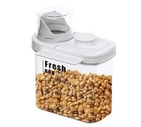MINGPINHUIUS Dog Cat Food Storage Container - Transparent Sealed Insect-proof Moisture-proof Pet Food Storage Container, Portable Small Dog Food Container for Dry Food & Dry Feed (White, S/1.5L)