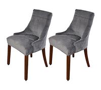 MINGPINHUIUS Velvet Wingback Chair Slipcover,Velvet Stretch Wingback Chair Cover,Sloping Arm Chair Protector Cover for Dining Room Banquet Home Decor Machine Washable Hand Washable (Dark gray, 2)