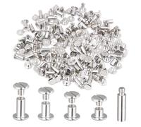 MingQiEven 100 Pack Chicago Screws and Extention Posts for Binding Extending Scrapbook Photo Album Refill Pages Compatible with Pioneer Photo Albums (M5 x 4/6/8/10mm Book Screws)
