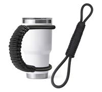 MingQiEven 2 Pcs Paracord Handle, Compatible with Yeti, RTIC, Ozark Trail Rambler Tumblers - Fits 20, 30, 32, 40 oz - Universal Black Handle