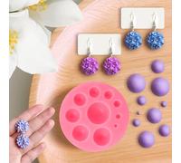 MingQiEven Polymer Clay Earring Maker Kit - 10 Sizes Half Ball Molds for DIY Earrings, Jewelry Making Supplies
