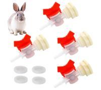 MingQiEven Rabbit Watering System Bucket Connector Kit to ID 5/16"" Hose Include Bulkhead Fitting, Barb Ball Valve and Mesh Washe(4pcs)