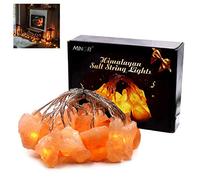 MINGRI Led String Light Himalayan Salt lamp with Rock,USB Fairy Light Night lamp,Natural Hand Carved Himalayan Small String Lamp for Office,Baby,Child,LED Nightlight for Bedroom,Bedside,Desk,Computer