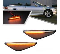Mingrui test 2Pcs Dynamic Blink Amber LED Side Marker Light For BMW 3 Series E46 Coupe Convertible LCI 323Ci 325Ci 328Ci 330Ci 2004-2006 Fender Turn Signal lights Smoked Lens