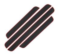 MINGRUILIHAI 4 PCS Car Door Sill Scuff Plate for Skoda Fabia 3 Kombi FL, Threshold Strips Kick Plates Step Protectors Scratch Resistant Door Edge Decoration,B/Black Red