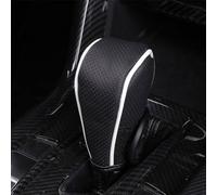 MINGRUILIHAI Car Gear Shift Knob Cover for Mini Cabrio R52 2002-2008, PU Leather Shifter Lever Protector Non-Slip Breathable Shift Handle Cover Accessories,A/Black with White Edges