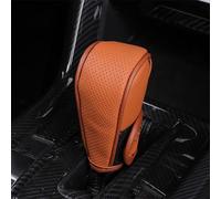 MINGRUILIHAI Car Gear Shift Knob Cover for Mini Cabrio R52 2002-2008, PU Leather Shifter Lever Protector Non-Slip Breathable Shift Handle Cover Accessories,F/Brown