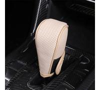 MINGRUILIHAI Car Gear Shift Knob Cover for Mini Countryman 2018-2023, PU Leather Shifter Lever Protector Non-Slip Breathable Shift Handle Cover Accessories,D/Beige