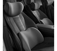 MINGRUILIHAI Car Neck Pillow Lumbar Support for Skoda Karoq 2018-2023, Seat Headrest Lumbar Cushion Auto Ergonomic Pain Relief Accessories,C/Grey