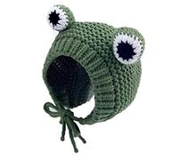 MINGSEECESS Kids Knitted Beanie Hat Cute Frog Cartoon Winter Warmer Cap with Big Eyes for Baby Boys Girls, Green, One size