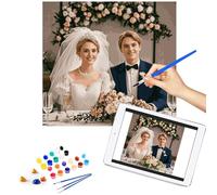 MingSH Personalised Painting by Numbers Marry, Paint by Numbers for Adults Photo Custom, DIY Adult Paint by Number Canvas Kits for Christmas Home Wall Decor(40x50 CM 24Colors No Frame 16 * 20 inches)