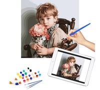 MingSH Personalized Customized Painting by Numbers Kit, Paint by Numbers for Adults, Professional Pet and Portrait Painting Kits, DIY Gifts Make Your Own Photo (16 * 20 inches 24Colors No Frame)