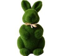 MINGSTORE Lovely Handmade Moss Rabbit Artificial Turf Grass Easter Bunny Home Office Decoration Ornament Accesories