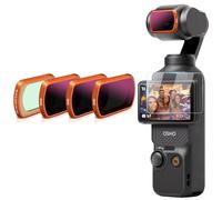 MINGVEN Magnetic ND & Black Mist Diffusion 1/4 for DJI Osmo Pocket 3 Creator Combo - 4 Pack (Mist, ND16, ND64, ND256)