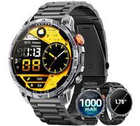 mingwear Military Smart Watches for Men,1.75″ Smartwatch with 1000 mAh/Led Flashlight,Fitness Watch for Heart Rate/Sleep/SpO2 /Calling/110+ Sports Mode Smart Watch for Android IOS