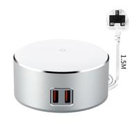 MINGWU Smart Touch Control Nightstand Lamp with 3-Level Brightness, Dual Quick Charge Ports - 5W LED Bedside Lamp for Bedrooms, Guest Rooms, and Living Rooms