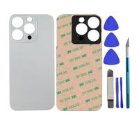 Mingxiong 16 Pro Max Rear Back Glass Replacement for iPhone 16 Pro Max Rear Back Glass Cover with Big Hole with Pre-Installed Adhesive + Reparing Tool Kit (White Titanium)