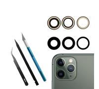 Mingxiong 3Pcs/Set 11 Pro/11 Pro Max Sapphire Rear Back Camera Glass Lens Replacement for iPhone 11 Pro for iPhone 11 Pro Max Camera Glass Lens Replacement + Repair Tool Kit Set,Anti-Lens Scratch