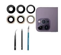 Mingxiong Sapphire 3Pcs/Set 14 Pro/14 Pro Max Rear Back Camera Glass Lens Replacement for iPhone 14 Pro for iPhone 14 Pro Max Camera Glass Lens Replacement + Repair Tool Kit Set,Anti-Lens Scratch