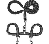MingXpets Double Dog Leash, Dual Dog Leash, 360° Swivel Tangle Free Bungee Walking Training for Large Medium Dogs, Shock Absorbing Bungee Reflective for Two Dogs, 18~120 lbs, Dark
