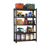 MINGYIHUI 5-Tier Metal Garage Storage Shelving Units,1.8m Height Black Stainless Steel Retail Shelf,Snap-on Installation, No Screws Required,Perfect For warehouse & Shed(Size:90x40x183cm)