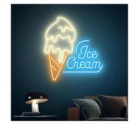 MINGYTN Sign Lamp Ice Cream Neon Sign Light Wall Decor Coffee Bar Shop Restaurant Decoration(C,45cm)