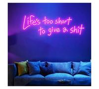 MINGYTN Sign Lamp Life is Too Short Neon Sign for Wall Decor, USB Powered Letter Neon Lights Suitable for Game Room Bar Wall Decor Night Lights(A,81X25CM)