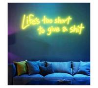 MINGYTN Sign Lamp Life is Too Short Neon Sign for Wall Decor, USB Powered Letter Neon Lights Suitable for Game Room Bar Wall Decor Night Lights(D,61X18CM)