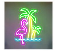 MINGYTN Sign Lamp Palm Tree Neon Sign Bird Tree Light Dimmable For Oasis Pool Bar Home Bedroom Restaurant Art Wall Decor 45cm