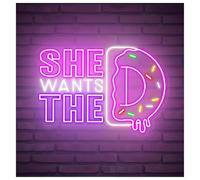 MINGYTN Sign Lamp She Wants The Donut Neon Sign Cafe Wall Decor Bakery Shop Welcome Bar 60cm(F)