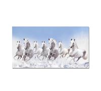 MINGYTN Wall Art Canvas Prints 7 White Running Horses Canvas Painting No Frame Animal Posters And Prints Wall Art Picture Aesthetics Decor(H,30x60cm)