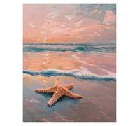 MINGYTN Wall Art Canvas Prints Canvas Painting Beach Girly French Summer Cactus Palm Tree Sea Turtle Seashells Wall Art Room Home Decor(R,40X50cm)