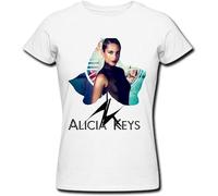 MINGYU VINIBABY Alicia Keys Girl On Fire Women's T-Shirt White L