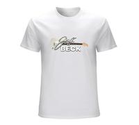 MINGYU VINIBABY Men's Jeff Beck Logo Regular Fit T-Shirts White 3XL