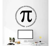 MINGYUANS Black Removable Wall Sticker with Math Symbol Pi, Suitable for Classrooms or Offices, Creating an Academic Atmosphere 74x74cm