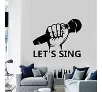 MINGYUANS Black Removable Wall Sticker with Singing Theme, Suitable for KTV Room Decor, Creating a Joyful Singing Atmosphere 42x33cm