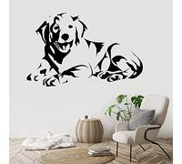 MINGYUANS Golden Retriever - Black removable wall sticker for the living room or bedroom to create a warm and homey atmosphere 89X57Cm