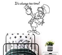 MINGYUANS Mad Hatter Tea Party Black Removable Wall Sticker, Suitable for Kids' Room or Restaurant, Creating a Dreamy Fairy Tale Atmosphere57 x 59 cm