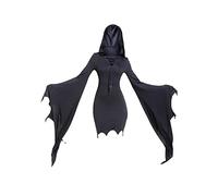 Mingyuezai Women Scream Costume Witch Bat Sleeve Long Dress Halloween Gothic Costume, Blackbat, Medium