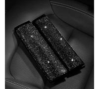MINGZAIQIPEI Bling Bling 2PCS Car Safety Belt Covers - Crystal Diamond Seat Belt Shoulder Pads for Women or Girls (Black)