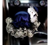 MINGZAIQIPEI Car Cute Dark Blue Lace Style Auto Interior Accessories Four Seasons Universal Fit Most Car SUV (Bear Gear Shift Cover)