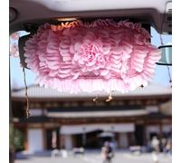 MINGZAIQIPEI Car Cute Pink Petal Pine Pagoda Style Auto Interior Accessories Four Seasons Universal Fit Most Car SUV (Sun Visor CD Clip)