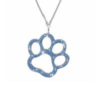 MINGZAIQIPEI Cute Bear Paw Bling Rhinestone Hanging Charm, Sparkling Crystal Rear View Mirror Pendant, Auto Interior Decor Accessories for Women Girls (Blue)