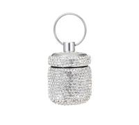 MINGZAIQIPEI Small Pill Box Keychain Cute Mini Pill Bags Container Vitamin Storage Organizer Keychain Customize Pendant for Travel and Outdoor (White)