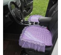 MINGZAIQIPEI Soft Fluffy Auto Seat Cover Lace Auto Front & Back Seat Pad Car Seat Cover Protector Cushion Soft Warm for Mat Universal Fit (Purple,2PCS Front Seat Cushion)