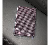 MINGZAIQIPEI Women Metal Cigarette Case Bling Crystal Cigarette Box Double Sided Spring Clip Open Pocket Holder for 14 Cigarettes (Pink)