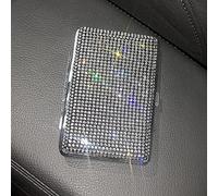 MINGZAIQIPEI Women Metal Cigarette Case Bling Crystal Cigarette Box Double Sided Spring Clip Open Pocket Holder for 14 Cigarettes (Silver)